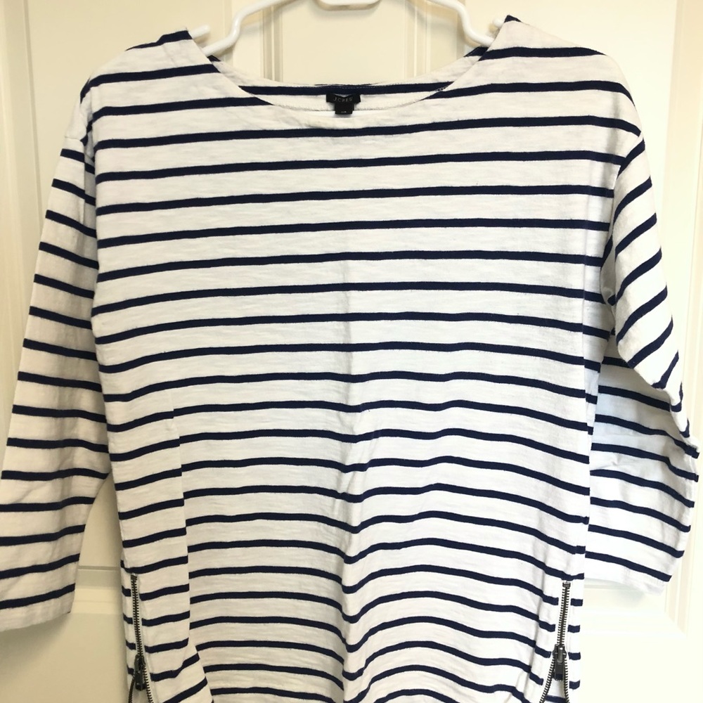 J Crew Top with Side Zips Size S